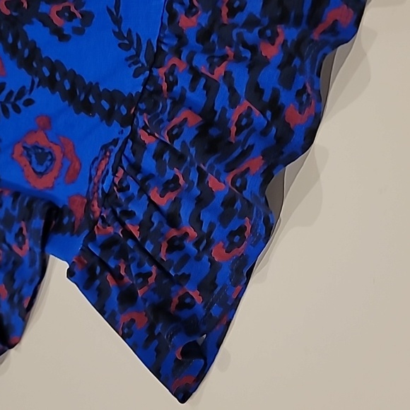 Style & Co. Floral Cable Pattern Pullover Top Blue Red Medium - Picture 6 of 12